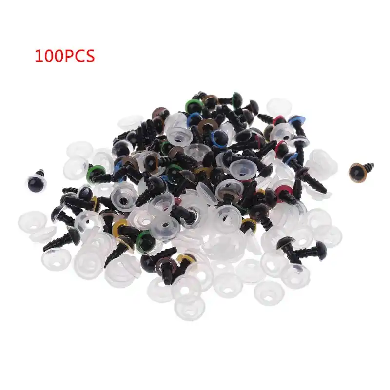 70 pçs 10mm/0.39in boneca diy fantoche plástico olhos arruelas de segurança almofadas para artesanal baleia coruja boneca artesanato crianças brinquedo