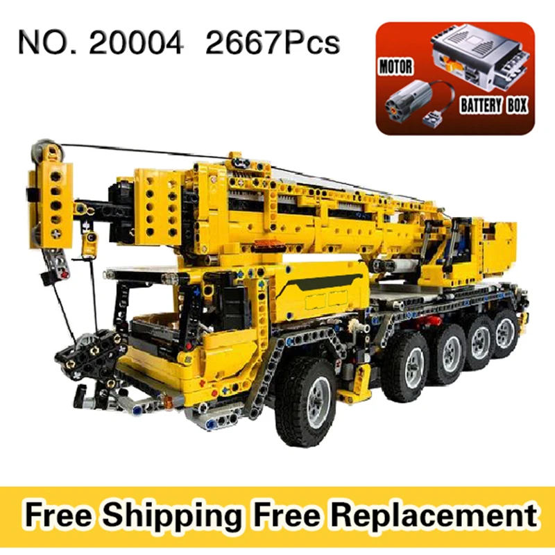 20004 Technic серия двигатель мощность мобильный кран Mk II модель 2667 шт строительные блоки кирпичи наборы подарки игрушки 42009