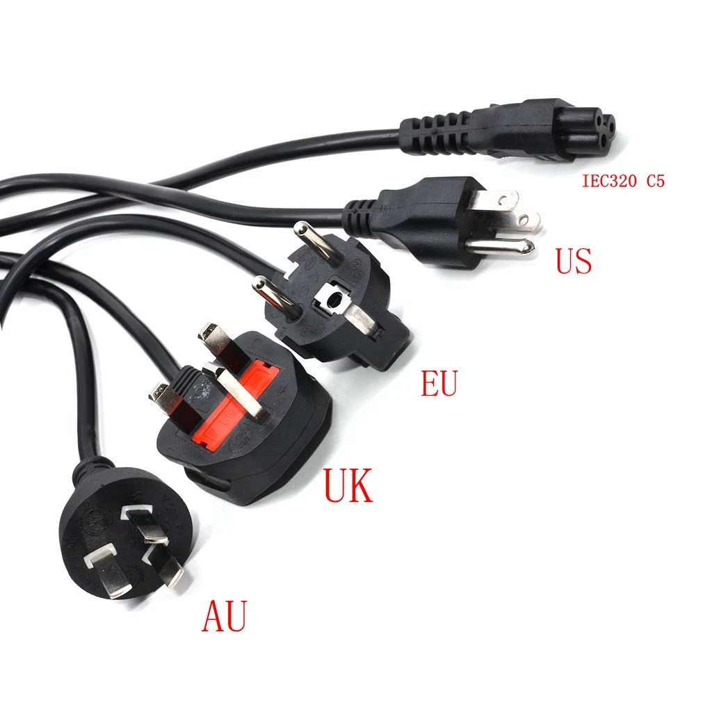 Штепсельная вилка 3 Pin для C5 US/UK/EU/AU шнур питания переменного тока ноутбука Dell Lenovo