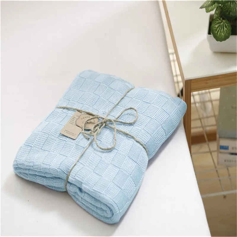 2018 Knitted Bamboo Fiber Blanket Summer Children Thread Blanket 120