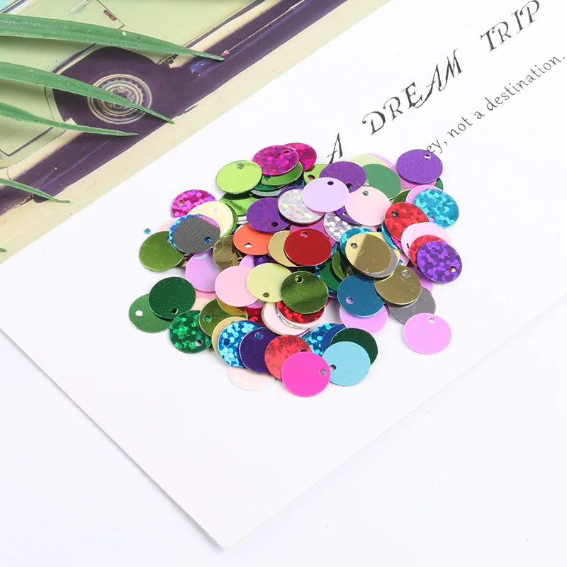 ISequins 120 шт./упак. 15 мм пайетки плоской задней с 1 боковое отверстие шить пайетками