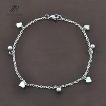 Нержавеющая сталь лодыжки цепи ноги ювелирные изделия лодыжки браслет с маленьким сердцем Кулон ножной браслет-3