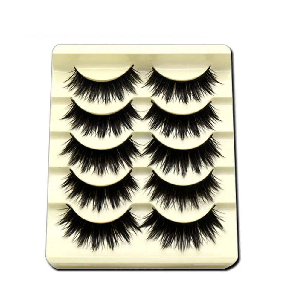 Buy 5Pairs/Set Professinal Black Natural Long Fake Eye