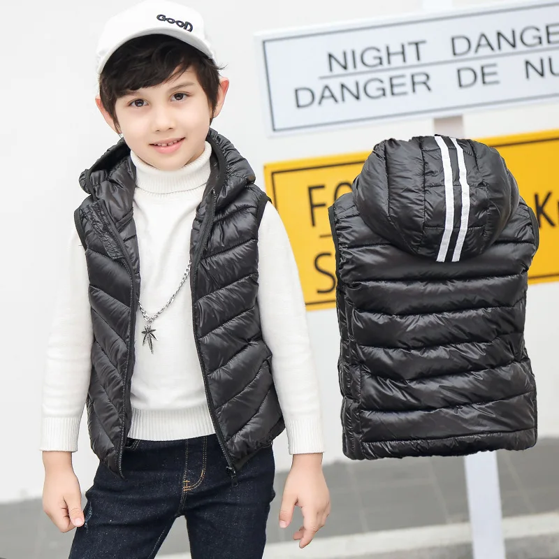 F/_Gotal Toddler Kids Baby Girls Boys Sleeveless Solid Vest Outwear Coat Hooded Warm Waistcoat Tops Kids Down Jacket