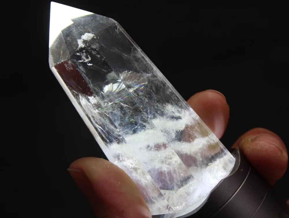 (177g) 100 natural Blue needle Quartz CRYSTAL WAND POINT HEALINGin