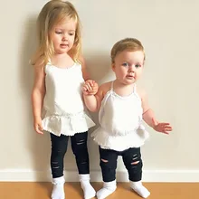 [Bosudhsou] tn-1 летняя рубашка Обувь для девочек одноцветное Детские хлопковые рубашки Обувь для девочек без рукавов для маленьких девочек детская футболка Костюмы ремень