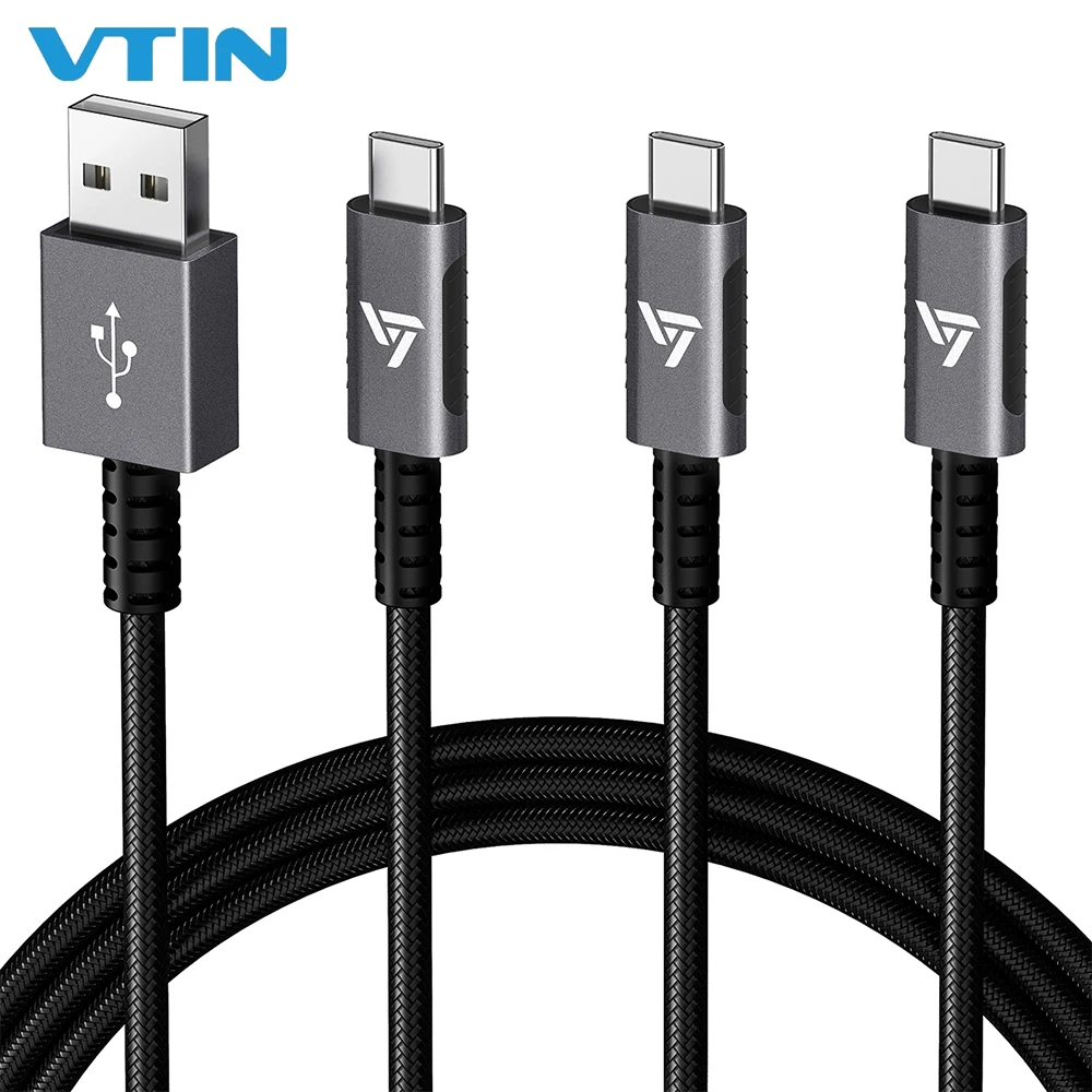 

3pcs USB Type C Cable 5V 3A quick charge USB C to USB A Fast Charging Cables Cord Coiled Nylon Braided High Speed Charger Cable