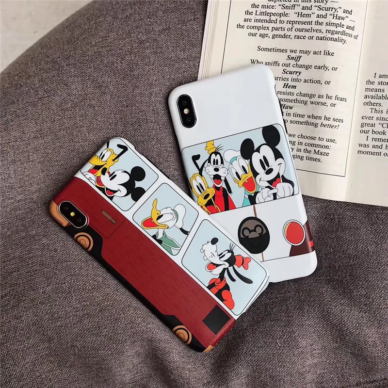 

Cartoon Classic Anime Disneys Bus Mickey Goofy Friends Phone case For iPhone 6 6s 7 8 Plus X Xs Max Xr soft silicone back cover