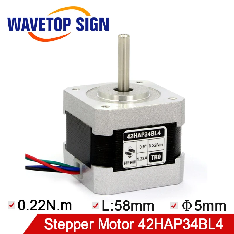 

WaveTopSign 2Phase Nema 17 Stepper Motor 42HAP34BL4 Holding Torque 0.22N.M Current 1.33A