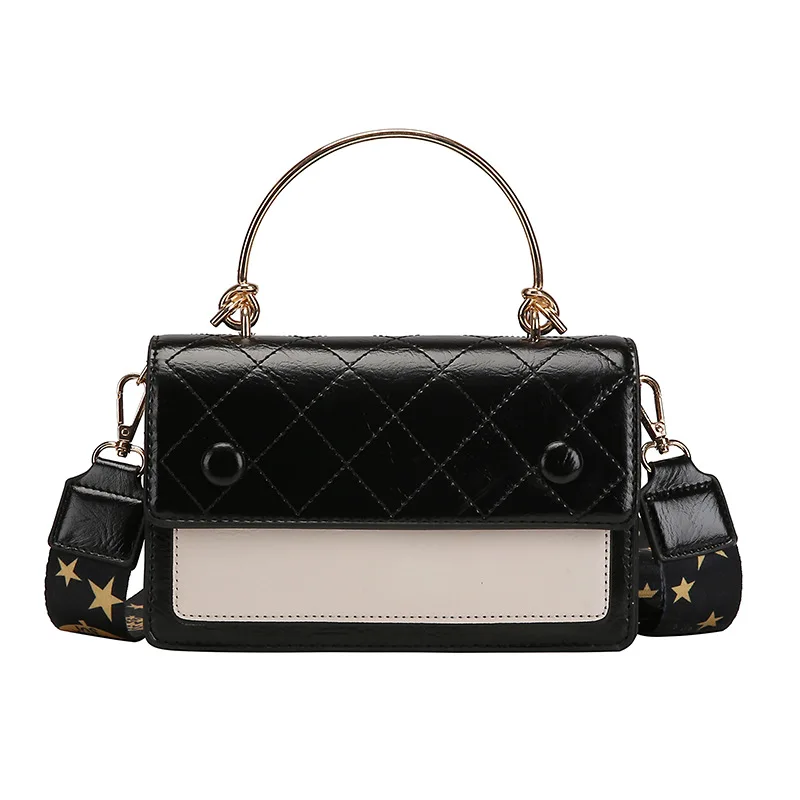

Diamond Lattice Shoulder Bag For Women Panelled Handbag Star Women Crossbody Bags PU Leather Female Flaps Lady Small Flap Bag