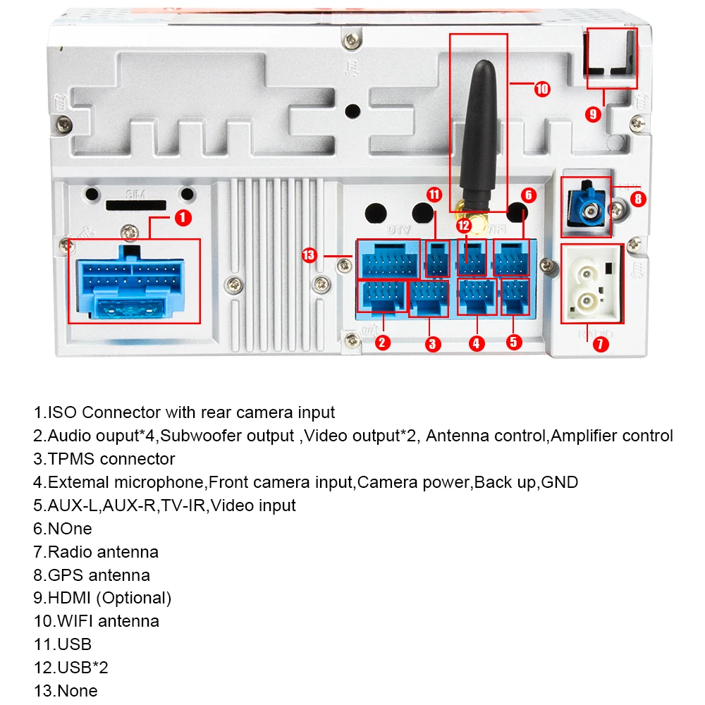 Eunavi 7 ''2 din Octa 8 ядерный Android 9,0 4 Гб ОЗУ Универсальное автомобильное радио gps Navi аудио стерео мультимедийный плеер wifi bluetooth USB