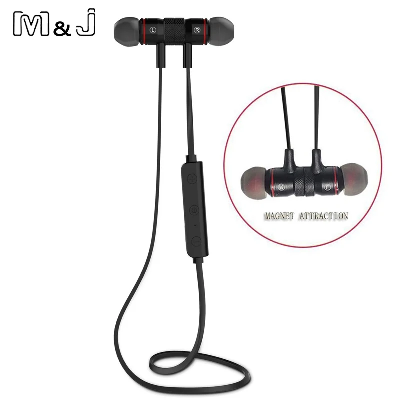  Bluetooth V4.1 Wireless Sport Running Earphone Stereo In-ear Magnet Earbud With Microphone Earphone For iphone Sumsang Xiaomi 