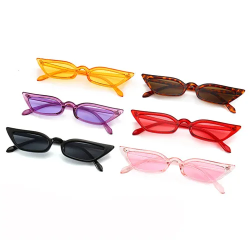 Женские шикарные сексуальные узкие солнцезащитные очки кошачий глаз Ультрафиолетовые Солнцезащитные очки - Цвет: Pink