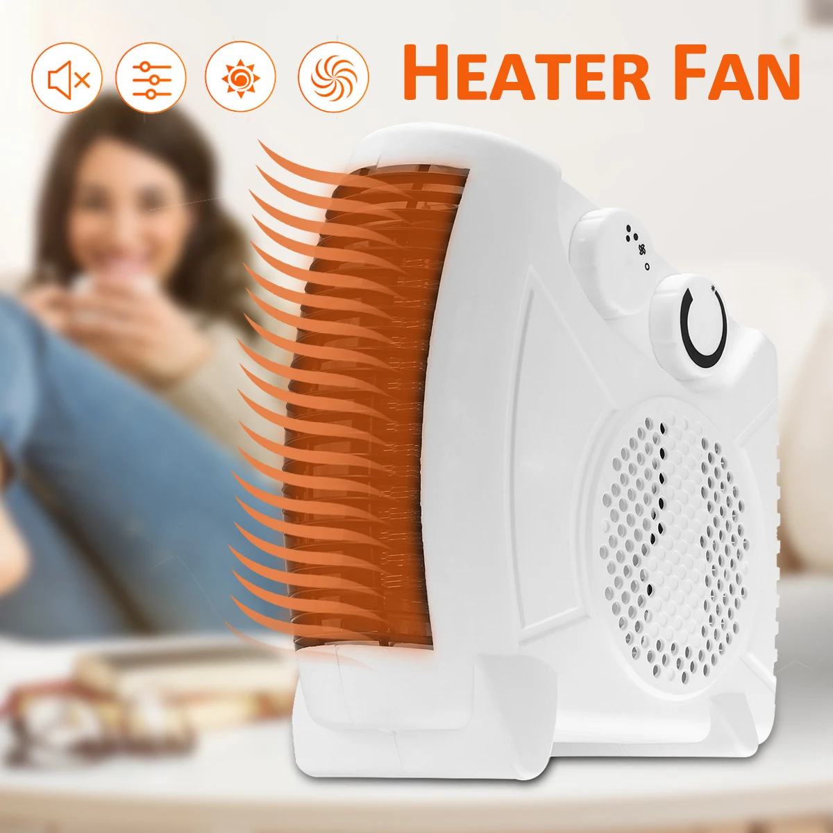 

1450W 3 Level Portable Air Heating Space Electric Heater Fan Desktop Electric Warmer Office Home