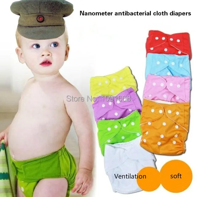 Reusable baby cloth diapers 7 pcs + 10 inserts a lot of reusable baby