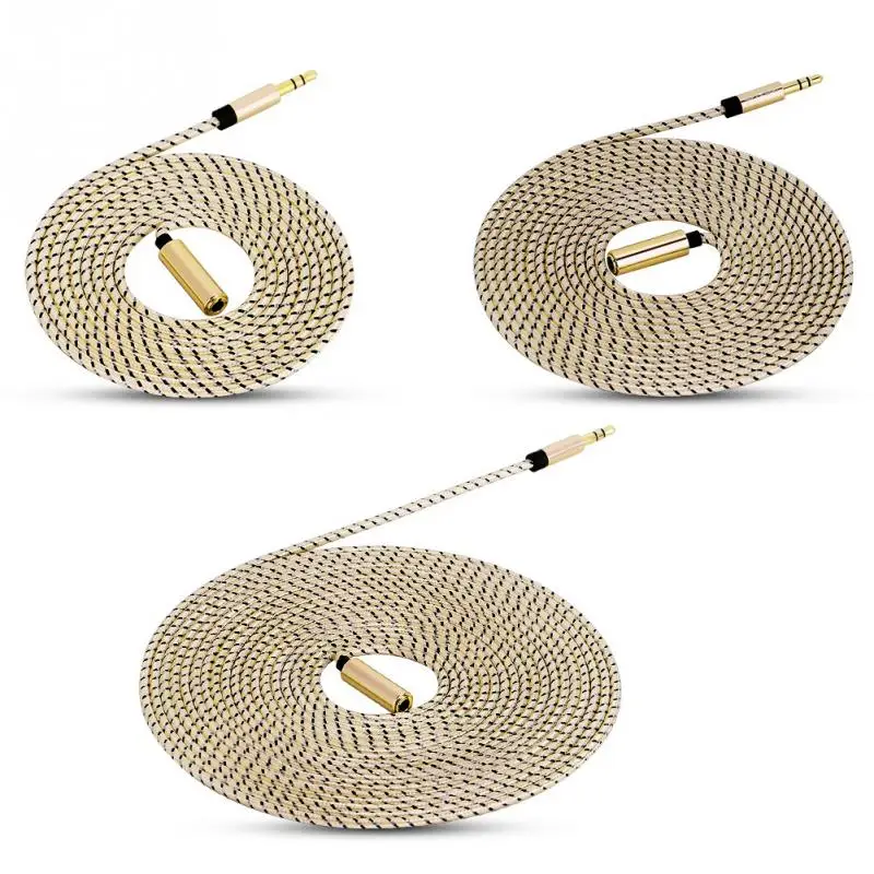 

Gold High Quality Earphone Extension Cable 3.5mm Male to Female Stereo Headphone Earphone Extension Cable Cord