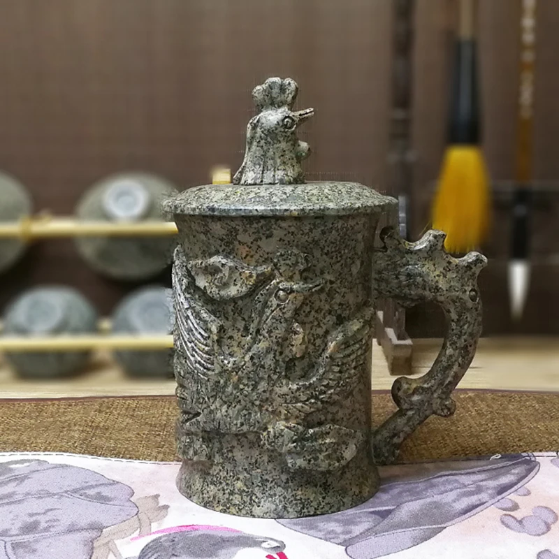 420cc бутик долголетие Феникс кружка натуральный медицинский камень резьба чайная
