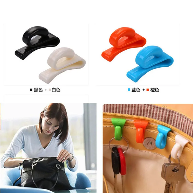 

2Pcs/Set Practical Anti Lost Key Clips High Quality Plastic Bag Inner Hooks Small Objects Storage Holder Free Shipping