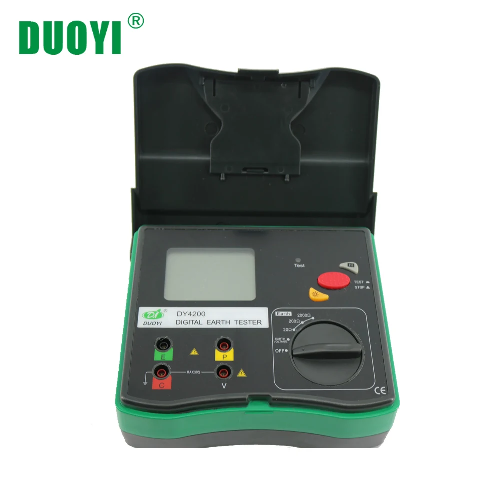 

DUOYI DY4200 Digital Ground Resistance Tester Measurement Range from 0.01Ohm to 2000Ohm with LCD Black Light