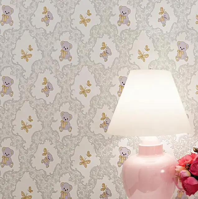 Cartoon Lovely Bear Pattern Wallpaper Roll/ Happy Children's Room