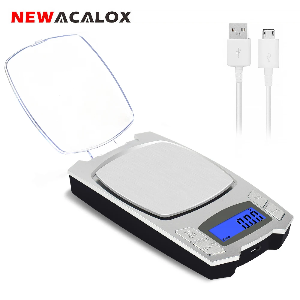 Точные весы NEWACALOX 500 г х 0 01 для ювелирных изделий цифровые электронные с USB