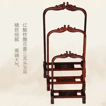 

High-grade mahogany wood crafts jade hanging rack exquisite Rosewood Rosewood jade hanging rack shelf factory direct
