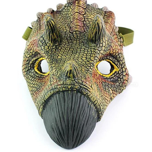 Маскарадные маски для мальчиков, динозавры, игрушки для костюмированной вечеринки на Хэллоуин, голова животного, маска динозавра, Вечерние Маски, праздничные украшения, подарки для детей - Цвет: Зеленый