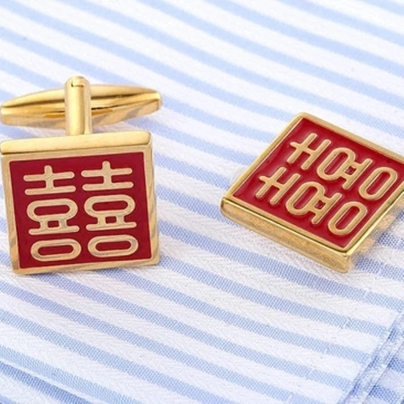 Fashion-Double-happiness-cufflinks-for-Mens-jewelry-shirt-Cuff-link-Button-High-Quality-Luxury-Wedding-Groom (2)