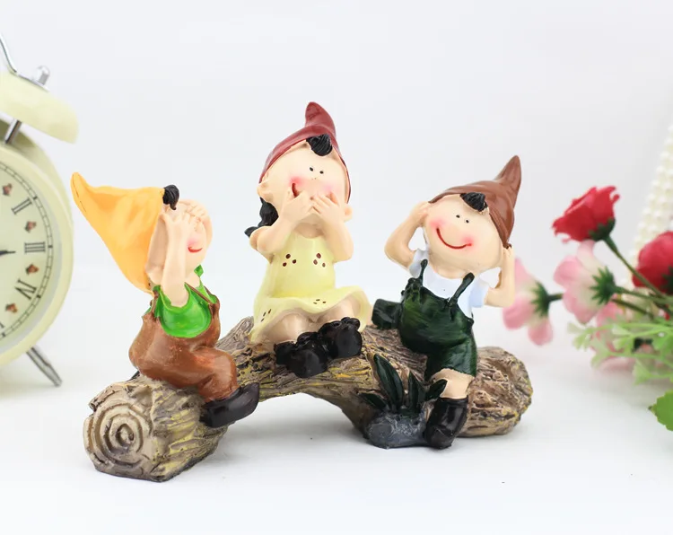 

Cartoon three no stump kids characters home decoration ornaments decorative accessories gifts children's toy statue