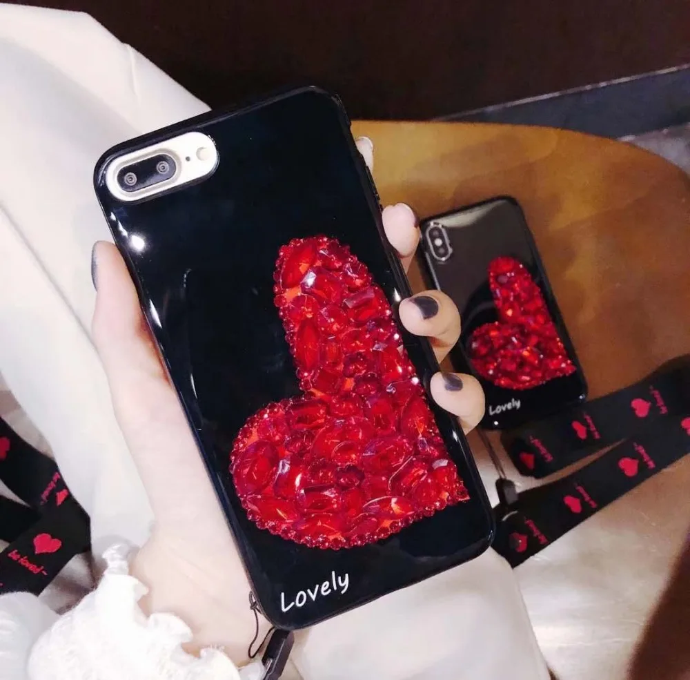 Чехол Marchcover для iPhone XS MAX XR X 8 7 Plus блестящий чехол с бриллиантовым сердцем мягкий