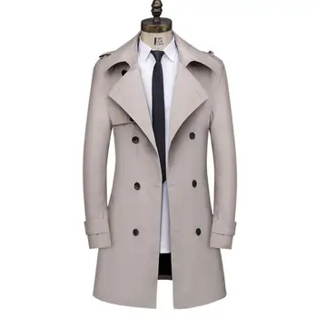 

Autumn Winter Trench Men Coats Mens Long Coat Jacket Business casual Double-breasted Jackets Plus Size 8XL Male Men's Clothing