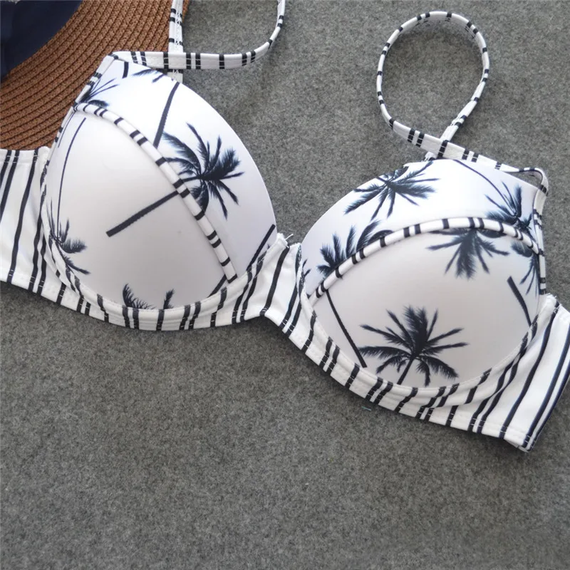 Bikinis 2018 Mujer Push Up Print Separate Swimsuit Women Biquini Swinwear Female Bathing Suit Coconut Tree Swim Suit Plavky