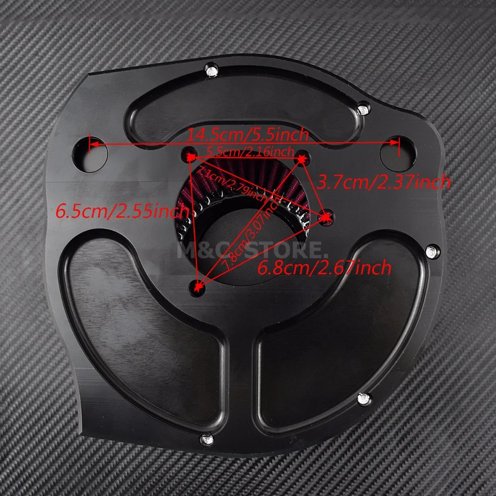 Черный воздухоочиститель фильтр Впускной w/Красный шип для Harley Sportster XL 04-up двойной Cam& Evo 93-17 Touring Trike Dyna FXR Softail