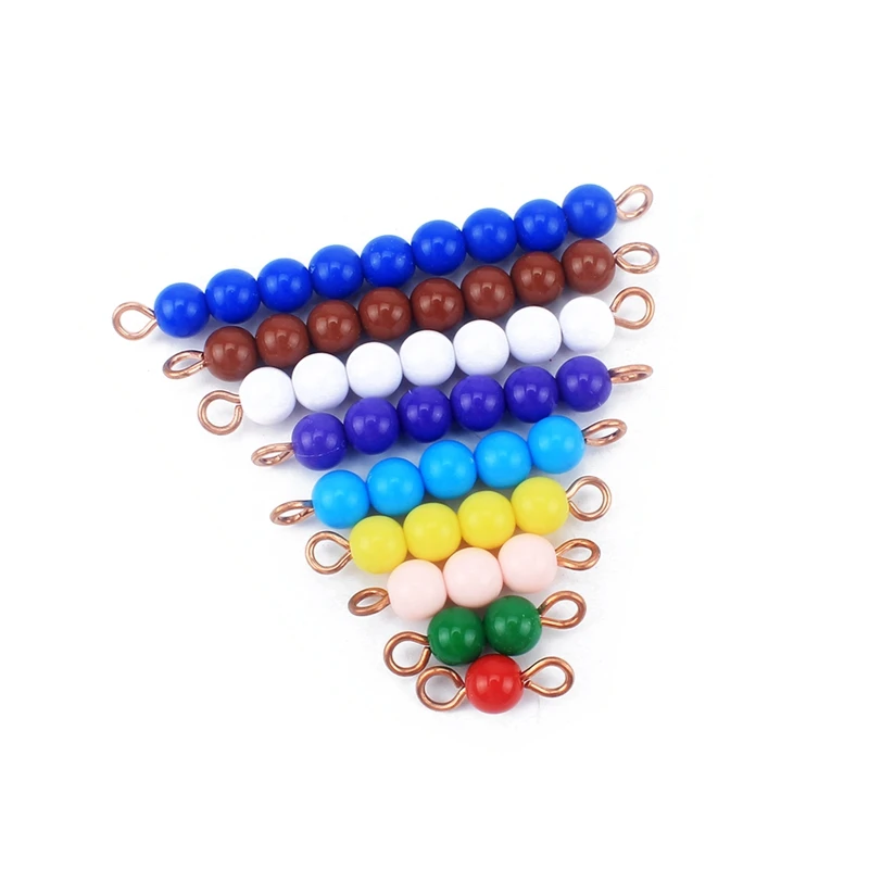 Simple Version Montessori Wood Seguin Teens and Tens Boards Color Beads Bar Toys For Children Early Childhood Preschool Training 5