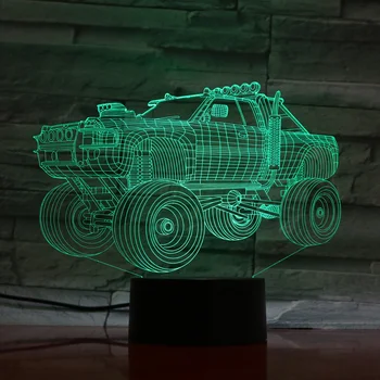 

Tank 3D Illusion Lamp LED 7 Colors Night Light Art Sculpture illusion bulb Home Decorative Lighting engraved acrylic Crafts Gift