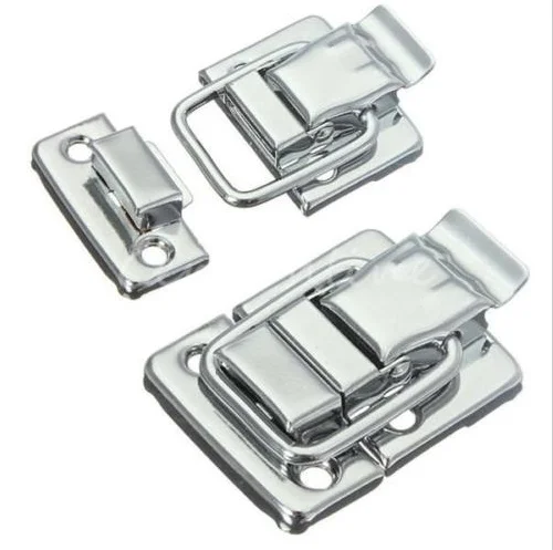 10Pcs Silver Fastener Toggle Latch Catch Chest Case Suitcase Boxes Trunk Lock