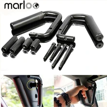 Marloo Front & Rear Preto Vermelho Montar Duro Sólido Aço Grab Handle Bar Para Jeep Wrangler JK Rubicon Sahara Sport 2/4 Portas 2007 up