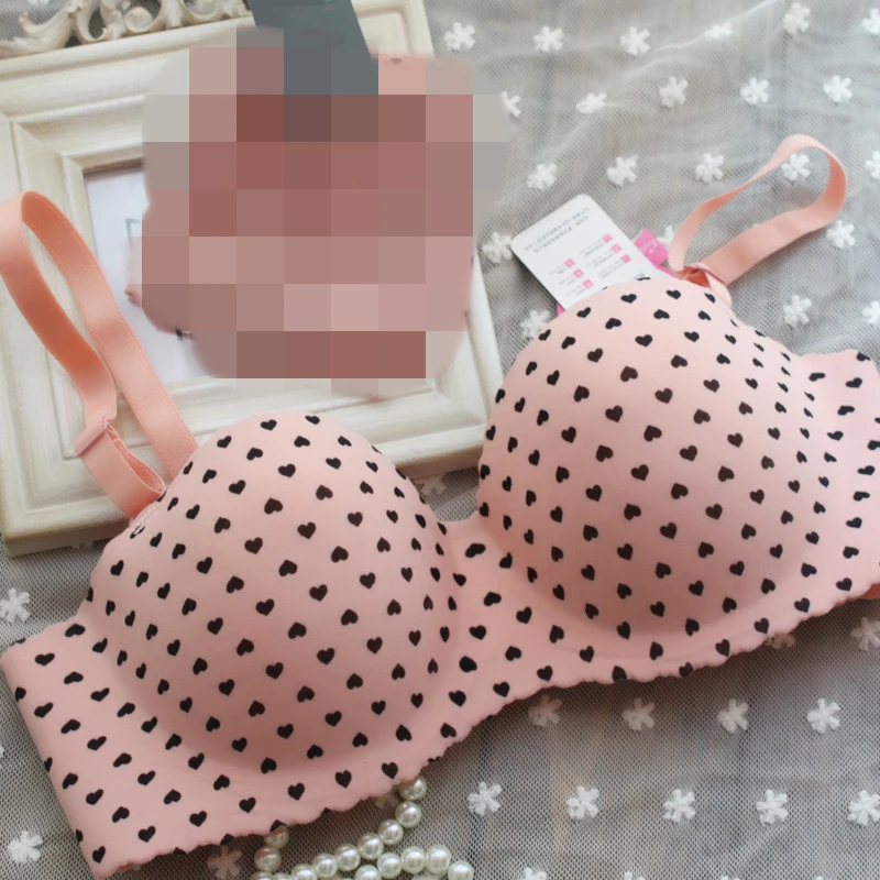 

free shipping 2016 new arrival one piece seamless bra lovely pink bra girl's push up bra