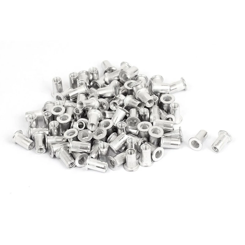 

M5 Aluminium Threaded Rivnuts Flat Head Rivet Nuts Nutserts 100pcs