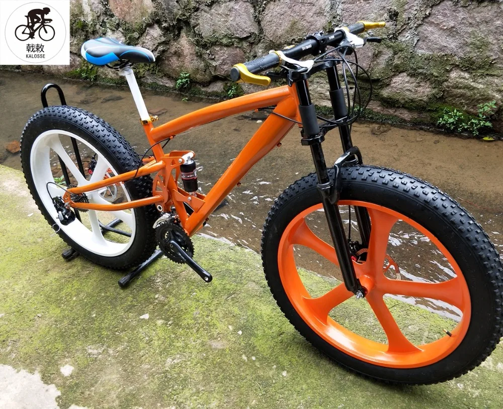 Cheap Kalosse 24 speed  Fat/Snow  bike 3X8S  Soft-tail  steel frame  Beach bicycle   26*4.0 tires  mountain bike  M310  Groupset 8
