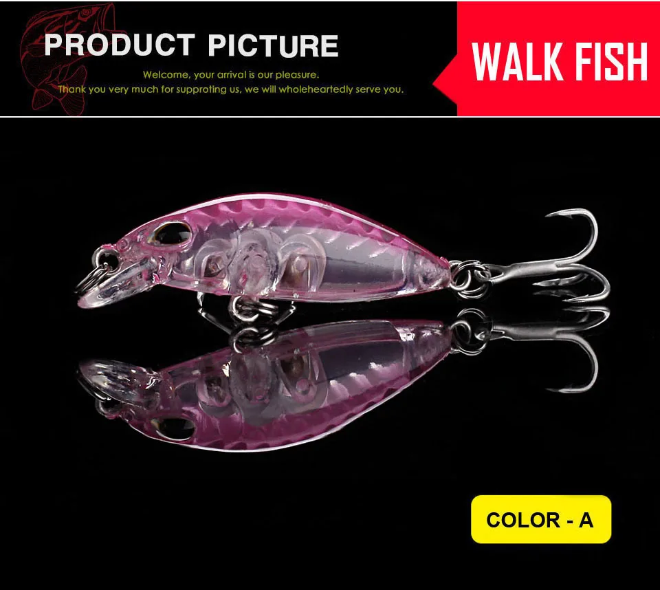 WALK FISH 1 шт. новая модель жесткая приманка для рыбалки 40 мм 2,3 г Плавающий Гольян 3D глаза качество Профессиональные воблеры кривошипная приманка Pesca