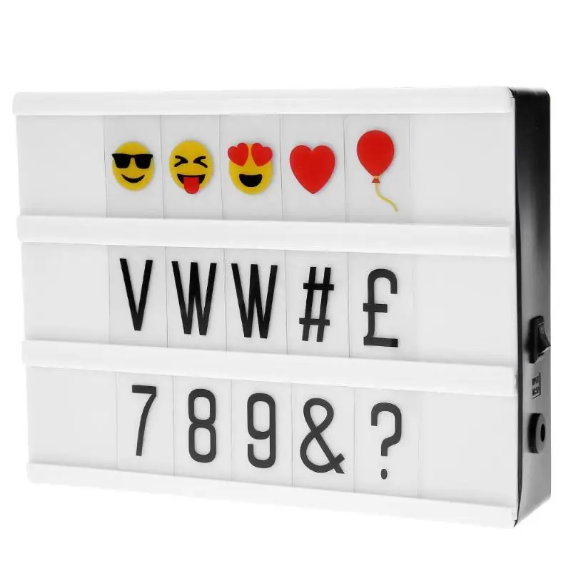 

DIY LED Lightbox LED Night Light Box Modern Table Desk Lamp A4/A5 Size Letters Number Battery USB Decor