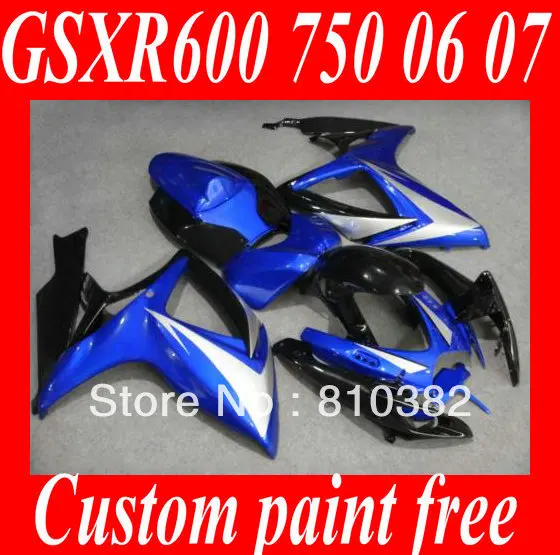 

Injection Mold Fairing kit for SUZUKI GSXR600 750 06 07 GSXR600 GSXR750 GSX-R600 750 K6 2006 2007 Silver blue Fairings set SB38