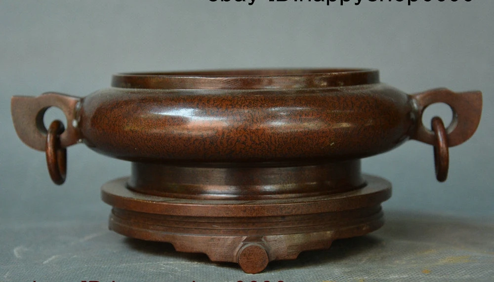 

Old Chinese Dynasty Palace Pure Bronze Thurible Incense Burner Censer Incensory