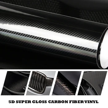 

Car Styling 200cm*50cm Glossy Black 5D Carbon Fiber Vinyl film Car Wrap With Air Free Bubble DIY Car Tuning Part Sticker