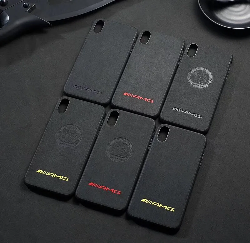 

Motorsport AMG Leather Logo Case for iPhone X XS MAX XR 78 Plus Car for Samsung S10 S10E Plus Note 9 8 Super Luxury Phone Cover