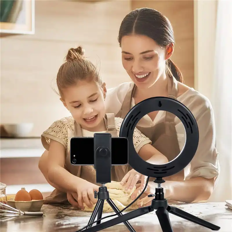 Anillo de Maquillaje de 9 Brillos tr/ípode para Selfies Bluetooth inal/ámbrico port/átil Tres en uno Maquillaje con luz Selfie Streamer en Tiempo Real LIDIWEE Anillo de luz LED de 5 Pulgadas