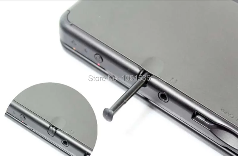 100 шт./лот сменный пластиковый стилус для Kind NEW 3DS XL 3DS LL, стилус для сенсорного экрана, черный/белый