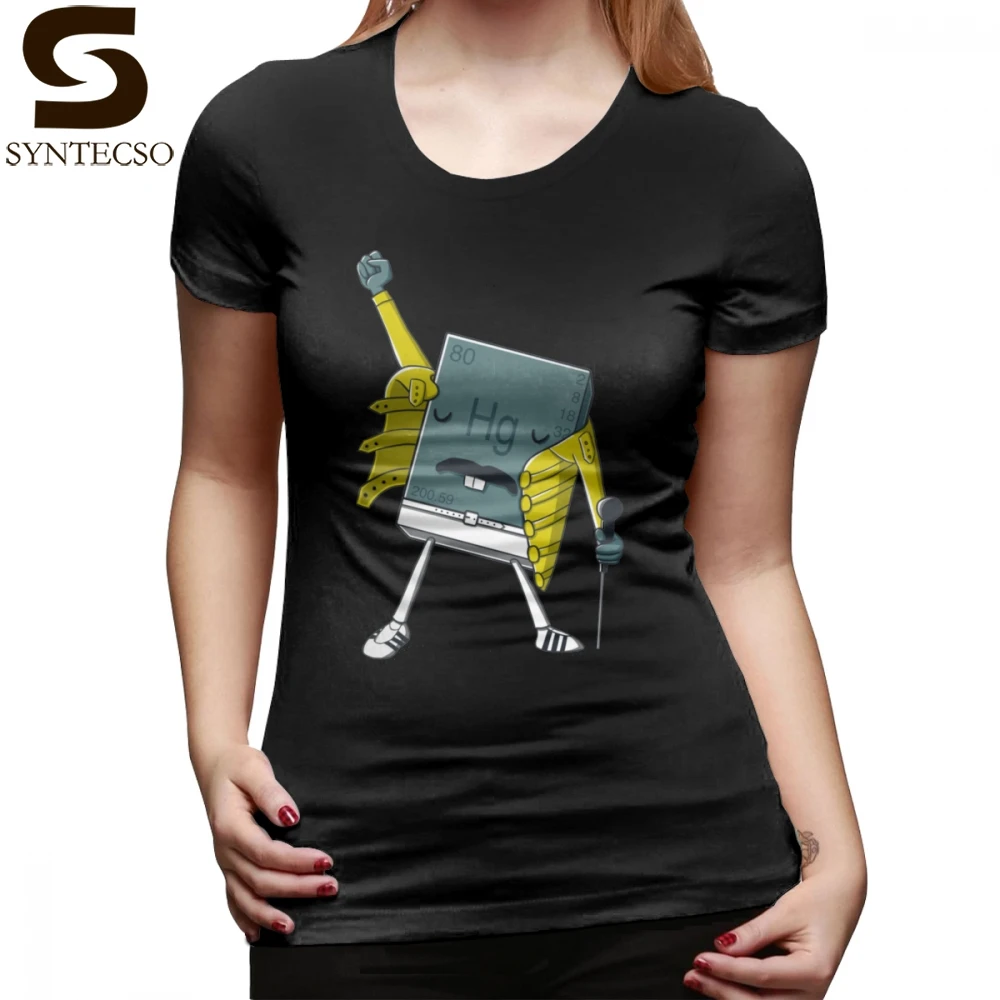 

Periodic Table T-Shirt Freddie Mercury T Shirt Short-Sleeve Plus Size Women tshirt Navy O Neck Simple Graphic Ladies Tee Shirt