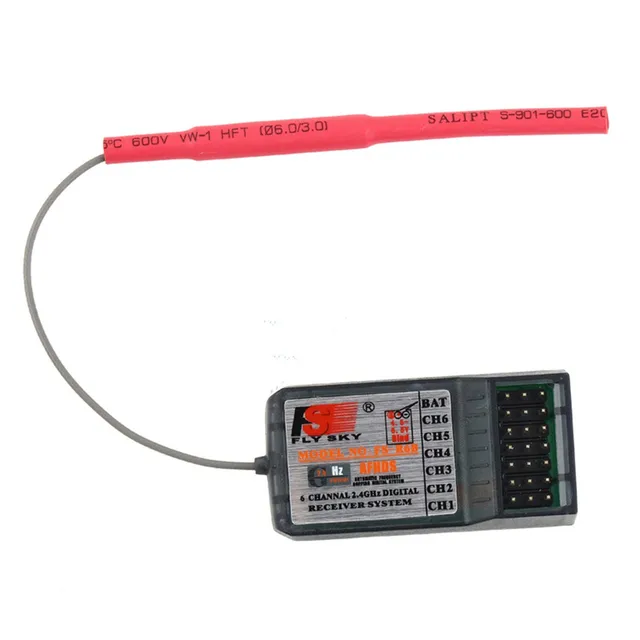 FlySky-receptor AFHDS FS R6B de 2,4 Ghz, 6CH RC, receptor para i6, i10, T6, CT6B, TH9x, transmisor, piezas de Control remoto FlySky-receptor AFHDS FS R6B de 2,4 Ghz, 6CH RC, receptor para i6, i10, T6, CT6B, TH9x, transmisor, piezas de Control remoto